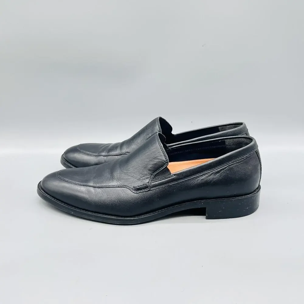 Cole Haan Shoes Mens 8 Black Leather Loafers Slip On Dress Almond Toe Classic